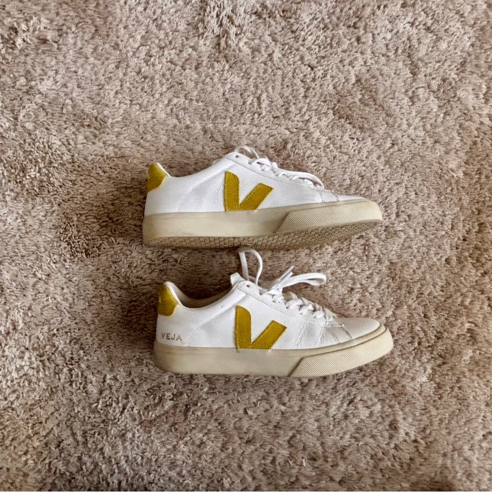 Veja Campo Leather Sneakers - Extra White and Liquor - Picture 5 of 11